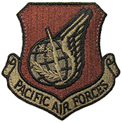 Pacific Air Force Command Spice Brown OCP Scorpion Shoulder Patch With Velcro